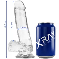 xray model clear żelowy 18,5 cm transparentny z kulkami, przyssawka