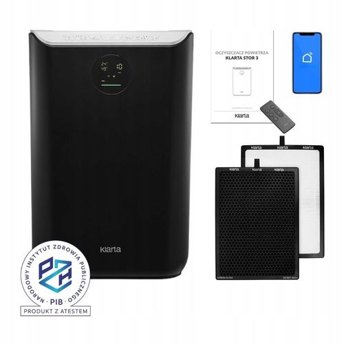 Oczyszczacz powietrza Klarta Stor 3 Black 80m² H13 na Arena.pl