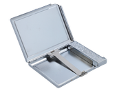 Elegancka Metalowa Papierośnica Z Zapalniczką I Kwiatowym Wzorem