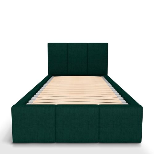 ŁÓŻKO POJEDYNCZE 90x200cm ŁÓŻKO TAPICEROWANE Z POJEMNIKIEM BUTELKOWA ZIELEŃ na Arena.pl