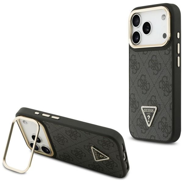 etui guess 4g pu triangle logo & stand   camera magsafe do iphone 17 zdjęcie 1