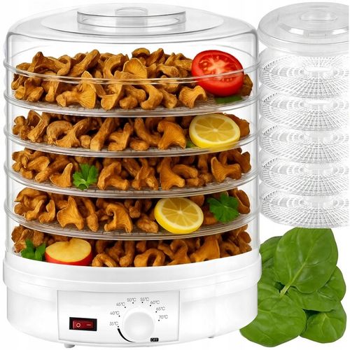 SUSZARKA SPOŻYWCZA DO GRZYBÓW OWOCÓW WARZYW REGULACJA 5 POZIOMÓW 500W na Arena.pl