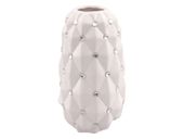 Biały wazon ceramiczny pikowany z kryształkami glamour