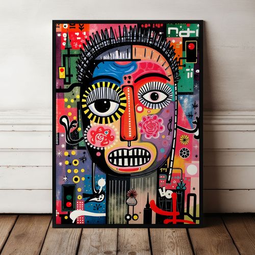 Plakat ramka portret abstrakcja 21x30 cm w czarnej ramie na Arena.pl