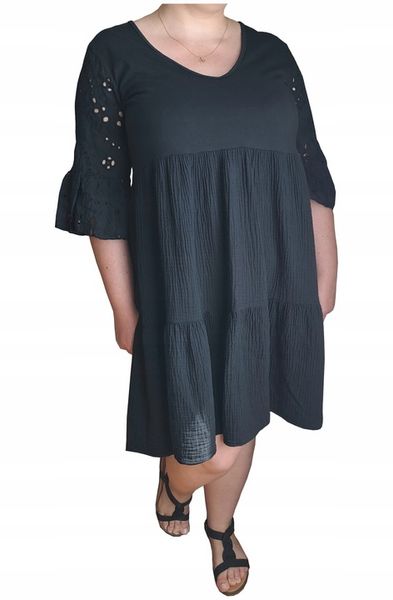 Muślinowa wiosenna SUKIENKA DAMSKA plus size oversize zdjęcie 4