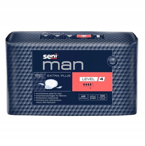 SENI MAN EXTRA PLUS Level 4 wkładki urologiczne 15szt. chłonność 4/5 na Arena.pl