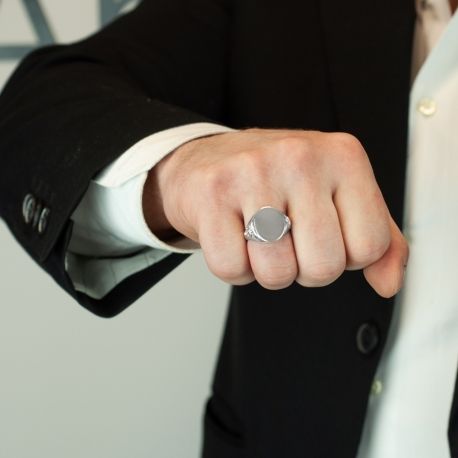 SREBRNY SYGNET Z ORNAMENTAMI PRÓBA SREBRA 925 GRAWER GRATIS zdjęcie 5