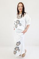 Elegancki Komplet Bluzka i Spódnica w Kwiaty Biały UNI