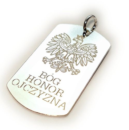 Nieśmiertelnik blacha 5 cm, 11g GRAWER SREBRO na Arena.pl