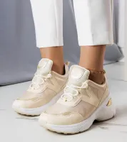 Beżowe sneakersy z metalicznymi wstawkami Ruais 39