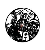 Zegar ścienny z płyty winylowej Piękna i Bestia 23.13