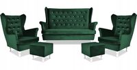 Zestaw wypoczynkowy mebli uszak Diana sofa fotele pufy Family Meble komplet