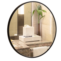 LUSTRO ŚCIENNE OKRĄGŁE ŁAZIENKOWE CZARNA RAMA LOFT STYLOWE ŚREDNICA 70 CM