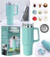 MagiCook KUBEK TERMICZNY TURKUSOWY 1200 ML ZE SŁOMKĄ STYLE USA Turkus