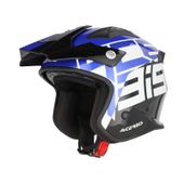 Kask Acerbis JET ARIA GRAPHIC Skuter Trial czarno-niebieski Motocykl
