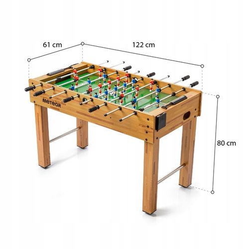 DUŻY STÓŁ DO PIŁKARZYKÓW PIŁKARZYKI METEOR 121x61x80 cm 4-4-2 MDF LAMINAT na Arena.pl