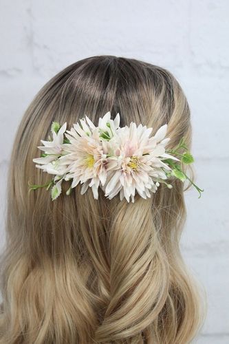 Grzebyk do włosów astry ozdoba PUDROWY RÓŻ ślub na Arena.pl