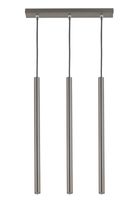 Lampa wisząca Sopel 3-płomienna tuby na listwie srebrne