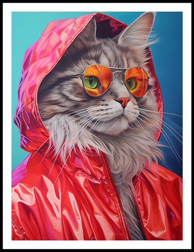 Plakat 60x80cm Kot w Stylu na Arena.pl