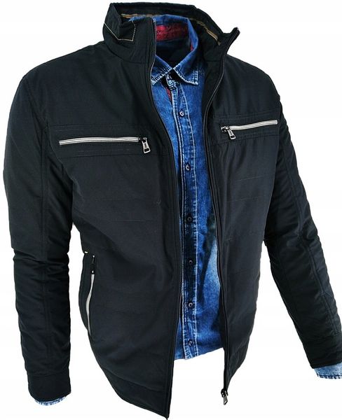 KURTKA MĘSKA PRZEJŚCIOWA PROSTA CIEMNA 3717 M zdjęcie 1