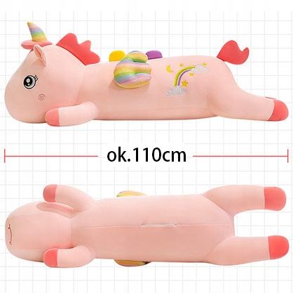 DŁUGI jednorożec MASKOTKA PLUSZAK 110cm na Arena.pl