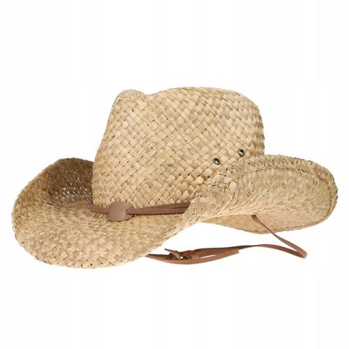 KAPELUSZ KOWBOJSKI SŁOMIANY SŁOMKOWY ze Sznurkiem MFH FOX OUTDOOR BROWN na Arena.pl