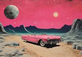 Plakat 100x70cm Kabriolet W Kosmosie