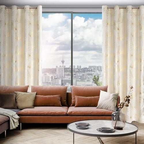 Zasłona na przelotkach z nadrukiem błyszczącym ARIA 135X250 kremowa na Arena.pl