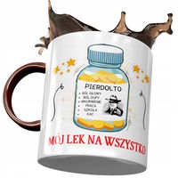 Kubek Bordowy Śmieszny Zabawny Mój Lek Na Wszystko Z Nadrukiem Ze Zdjęciem
