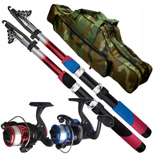 ZESTAW WĘDKARSKI 2 x Wędka 2 x Kołowrotek TORBA na Arena.pl