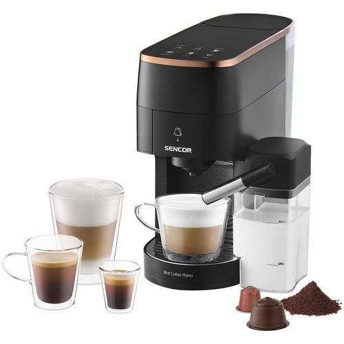 Ekspres do Kawy Kapsułkowy 3W1 Sencor SCC3000BK 1450W Nespresso Dolce Gusto na Arena.pl