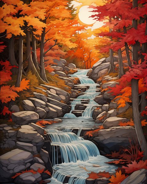 Plakat 40x50cm Jesienne Wodospady zdjęcie 1