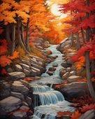 Plakat 40x50cm Jesienne Wodospady