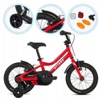 Rower dziecięcy ATTABO KNACK 14" czerwony lekki boczne kółka aluminium