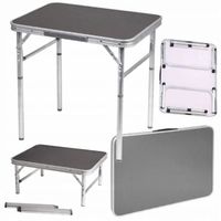 Stolik turystyczny składany Adventuridge 75x55 cm lekki regulowany stół