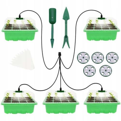 PROPAGATOR ELEKTRYCZNY ZESTAW 5 MINISZKALRNI OŚWIETLENIE LED PANEL WZROSTU na Arena.pl
