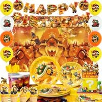 Zestaw Balony Bowser Mario Dekoracje i Zestaw Sztućców Bowser 112Pcs