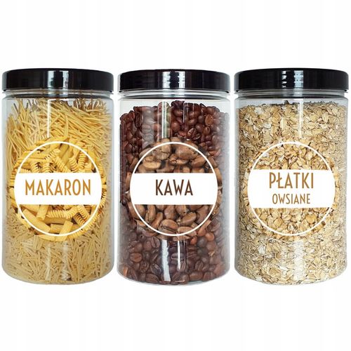 6szt pojemnik na żywność 1250ml słoik PET na produkty sypkie zestaw 1,25l na Arena.pl
