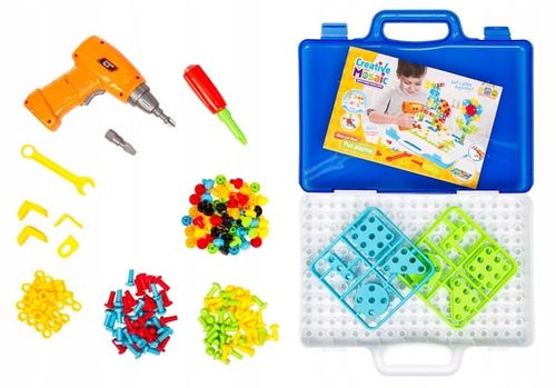 ZABAWKA KLOCKI KONSTRUKCYJNE W WALIZCE 237EL. ZESTAW DIY WKRĘTARKA EDUKACJA na Arena.pl