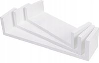ZESTAW 3 SZTUKI półka ŚCIENNA wisząca regał 40x10 MDF BIAŁA komplet