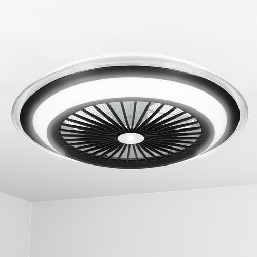 WENTYLATOR SUFITOWY WIATRAK PLAFON LAMPA LED 52 CM DUŻY APLIKACJA BLUETOOTH na Arena.pl