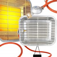 PROMIENNIK GAZOWY NA BUTLE GAZ UCHWYT REDUKTOR WĄŻ