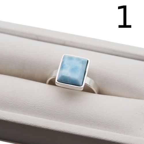 Pierścionek - prostokątny Larimar w srebrze 3 na Arena.pl