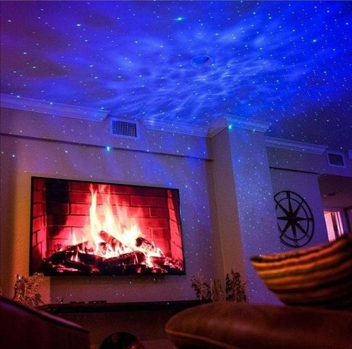 LAMPKA NOCNA LED PROJEKTOR GWIAZD NIEBA STAR LASEROWY Z GŁOŚNIKIEM + PILOT na Arena.pl