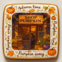 CIASTKO LUKROWANE AUTUMN SHOP ROZ.L KWADRAT JESIEŃ RĘCZNIE ROBIONE