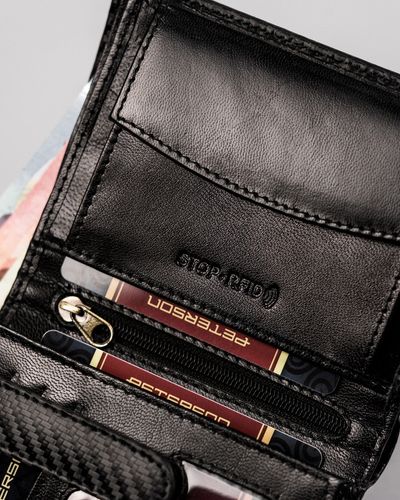 skórzany portfel męski o karbowanym wykończeniu - peterson na Arena.pl