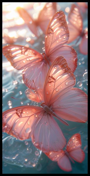 Plakat 50x100cm Świetliste Motyle zdjęcie 2