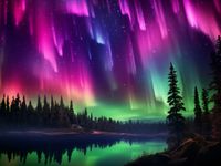 Plakat 100x75cm Zorza Nad Lasem