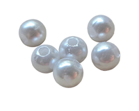 PEREŁKI "P" KORALIKI DO BRANSOLETEK PERŁY PLASTIK BIAŁE 8MM 40SZT