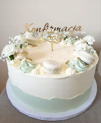 ZŁOTY TOPPER NA TORT Dowolny Napis URODZINY WESELE na Arena.pl